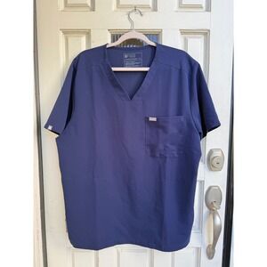 FIGS‎ Men's Technical Collection V-Neck Scrub Top Navy Blue Size XL Style TM3000
